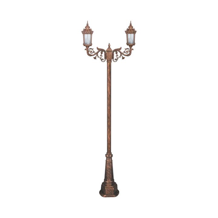 چراغ دوشاخه پارکی تکشیدفام مدل روبینا کد 91215-16-8424